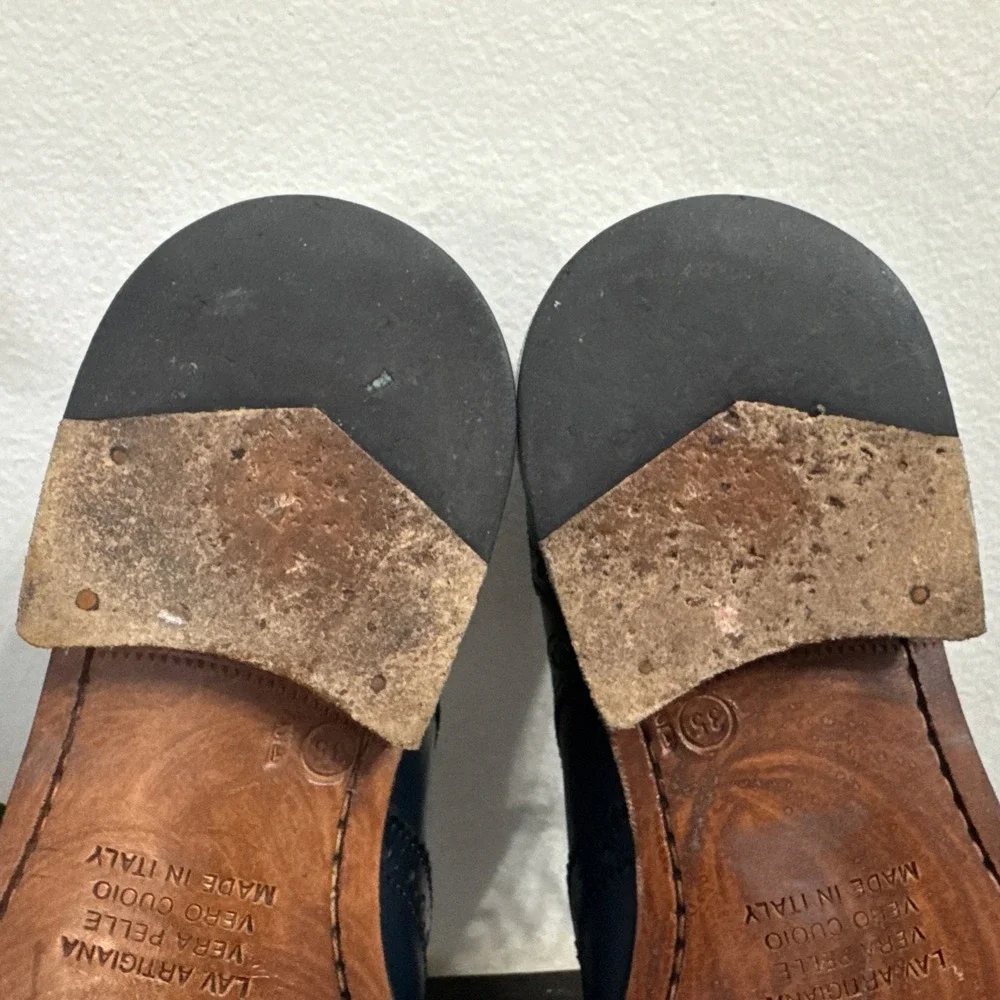 Clif Paris shoes 35.5  Blue Color leather 1